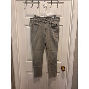 Rag & Bone Ankle Skinny Jeans Burmese Gray Raw Hem Size 32 Designer Minimalist